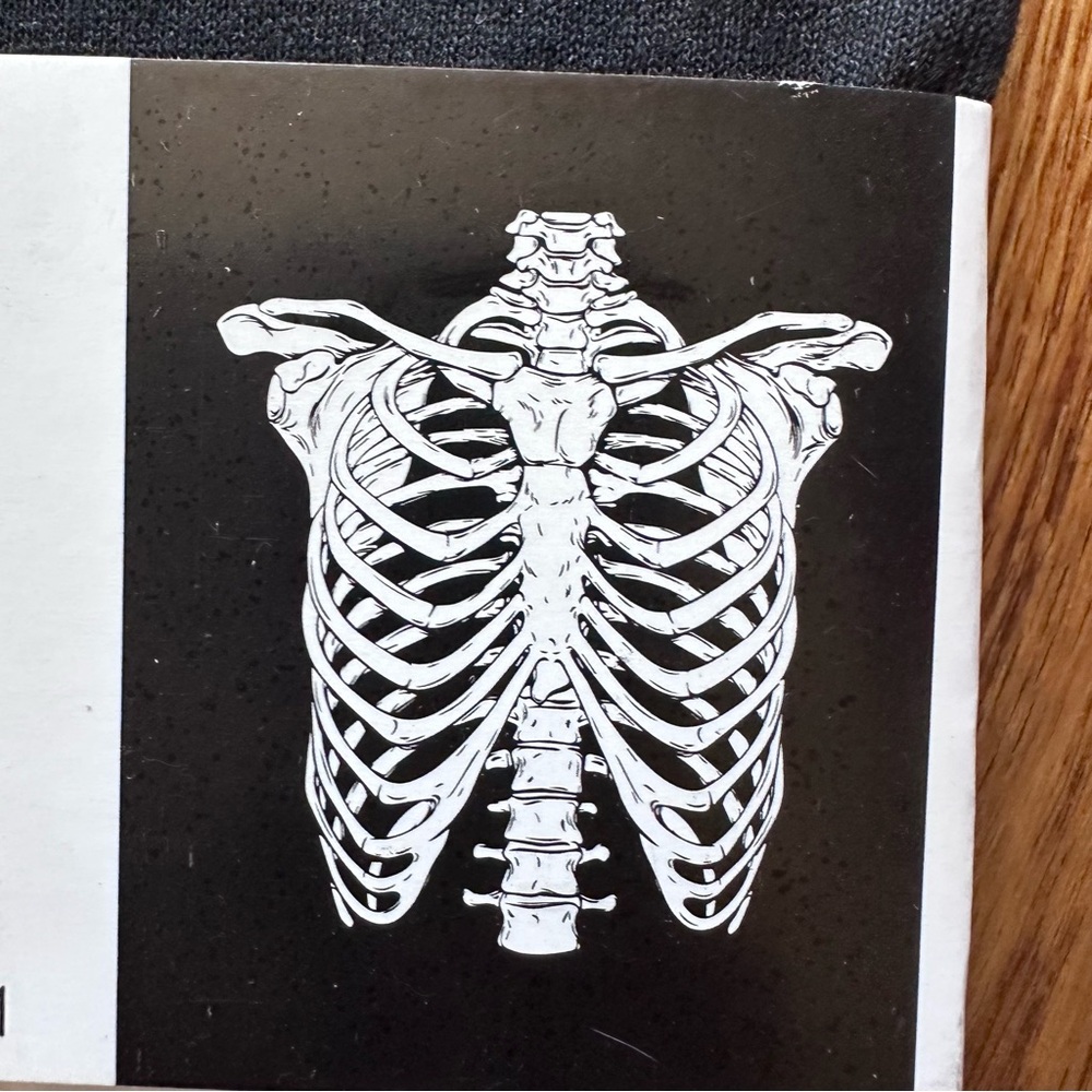 Milltex Halloween Skeleton Rib Cage Graphic T-Shirt Black Size Small NWT - Picture 2 of 5
